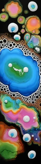 Free abstract bookmark featuring a cloudy blue kawaii style